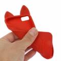 Силиконовый 3D чехол с ушками для iPhone SE / 5S / 5 - KOKO (красный) 