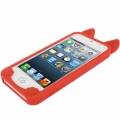 Силиконовый 3D чехол с ушками для iPhone SE / 5S / 5 - KOKO (красный) 