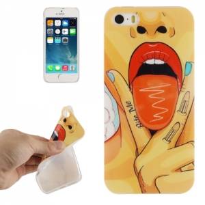 Купить гелевый чехол Sexy Tongue для iPhone SE / 5 / 5S (принт от Тихомирова) в интернет магазине