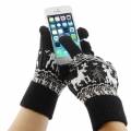 Модные перчатки с оленями для гаджетов с сенсорным экраном iPhone, iPad, Samsung, HTC и др. (черные)