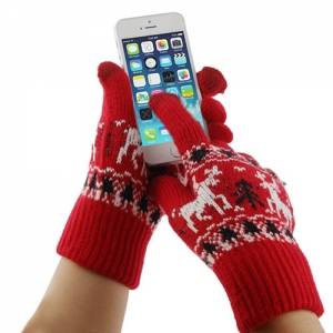 Купить модные перчатки с узором для iPhone, iPad, Samsung, HTC красные
