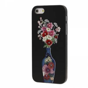Купить чехол накладка iPsky со стразами для iPhone 5 / 5S ваза с цветами на черном фоне 3D эффект в интернет магазине