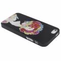 Чехол накладка iPsky со стразами для iPhone SE / 5S / 5 девушка в цветах на черном фоне 3D эффект