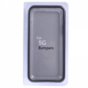 Чехол бампер для iPhone 5 / 5S / SE (черно-прозрачный)