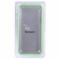 Гелевый чехол бампер для iPhone SE / 5 / 5S с пластиковой прозрачной вставкой и кнопками (зеленый)