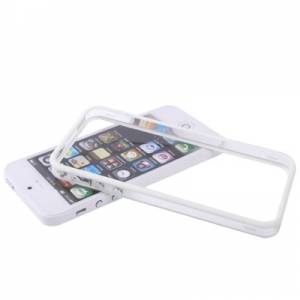 Купить оригинальный гелевый чехол бампер Apple для iPhone 5 / 5S / SE с кнопками (белый) недорого