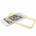 Гелевый чехол бампер для iPhone SE / 5 / 5S с пластиковой прозрачной вставкой и кнопками (желтый)