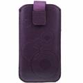 Чехол карман Litchi для iPhone 5/5S/SE, 4/4S, Samsung Galaxy S4 mini с креплением на ремень (фиолетовый)