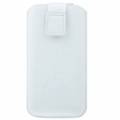 Чехол карман Litchi для iPhone 5/5S/SE, 4/4S, Samsung Galaxy S4 mini с креплением на ремень (белый)