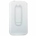 Чехол карман Litchi для iPhone 5/5S/SE, 4/4S, Samsung Galaxy S4 mini с креплением на ремень (белый)