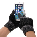 Шерстяные перчатки для сенсорных дисплеев, One Size (темно серые)