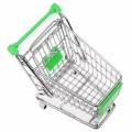 Мини тележка для покупок из супермаркета для настольного хранения или как подставка для телефона (зеленая)