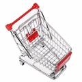 Мини тележка для покупок из супермаркета для настольного хранения или как подставка для телефона (красная)