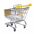 Мини тележка для покупок из супермаркета для настольного хранения или как подставка для телефона (желтая)