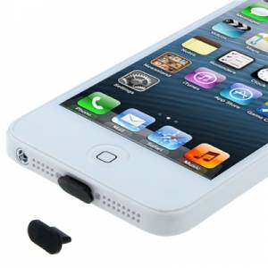 Заглушка в разъем для зарядки (черная) для iPhone 6 / 6 Plus, 5 / 5S, iPad mini / mini 2, iPad 4, iPod Touch 5