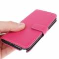 Кожаный чехол книжка Litchi с подставкой для iPod Touch 5 / 6 (розовый)