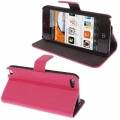 Кожаный чехол книжка Litchi с подставкой для iPod Touch 5 / 6 (розовый)