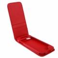 Кожаный чехол с флипом для iPod Touch 5 / 6 c разъемами для карточек (красный)
