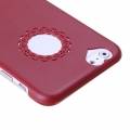 Накладка 0,7мм для iPhone 6 с кружевным отверстием под логотип Apple и сердечком под камеру (красный)