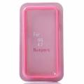 Гелевый чехол бампер для iPhone 6 с пластиковой прозрачной вставкой и кнопками (розовый) 
