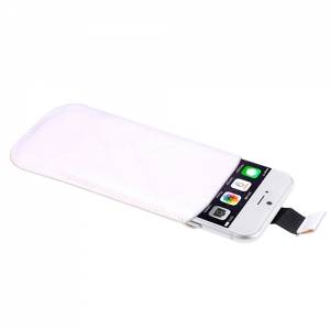 Купить кожаный чехол карман для iPhone 6 / Samsung Galaxy S3, S4 глянцевый с ремешком белый