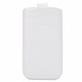 Кожаный чехол карман для iPhone 6 / Samsung Galaxy S3, S4 глянцевый с ремешком (белый) 
