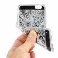 Прозрачный гелевый чехол накладка для iPhone 6  с узорным рисунком Ultra slim (черный)