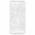 Прозрачный гелевый чехол накладка для iPhone 6  с узорным рисунком Ultra slim (белый)