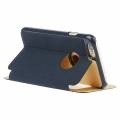 Кожаный чехол книжка для iPhone 6 / 6S Baseus Terse Leather Case с окошком и слайдером (Navy Blue)