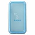 Гелевый чехол бампер для iPhone 6 Plus с пластиковой прозрачной вставкой и кнопками (голубой) 