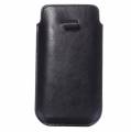 Универсальный кожаный чехол карман для 7 Plus / 8 Plus / 6 Plus / 6S+, Samsung Galaxy Note 5 / Note 4 / Note 3 / Note 3 глянцевый с ремешком (черный)