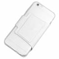 Кожаный чехол книжка для iPhone 6 Plus / 6+ с магнитной подставкой Crazy Horse (белый)