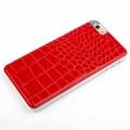 Кожаный чехол накладка для iPhone 6 Plus / 6+ под кожу крокодила (красный)