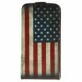 Кожаный чехол блокнот с флипом для Samsung Galaxy S5 / G900 с флагом США - USA retro style