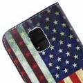 Кожаный чехол книжка USA Flag для Samsung Galaxy S5 mini / G800 флаг США с подставкой