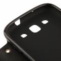 Кожаный чехол-книжка для Samsung Galaxy S3 / i9300 с двумя окошками для дисплея Call ID (черный)