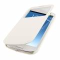 Кожаный чехол-книжка для Samsung Galaxy S 3 / i9300 с большим окном для дисплея 1.0 (белый)