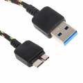 USB кабель Micro USB 3.0 в нейлоновой оплетке для Samsung Galaxy S5 / Note 3 - 1 метр (черный)