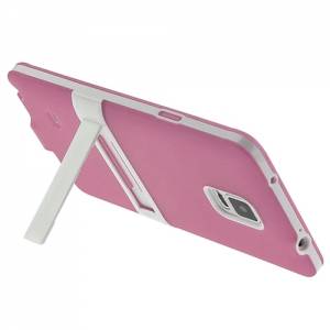 Купить гелевый чехол накладку с подставкой для Samsung Note 4 розовый