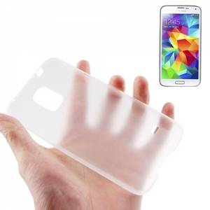 Купить тонкую накладку 0,3мм для Samsung Galaxy S5 mini матовая прозрачно-белая