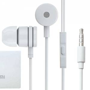 Купить гарнитуру Xiaomi Piston Stereo In-Ear с микрофоном и регулятором громкости для iPhone / iPad / Samsung белая