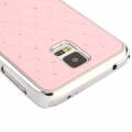 Чехол накладка Rhombus для Samsung Galaxy S5 / G900 со стразами на объемных ромбах (розовый)