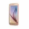 Прозрачный чехол для Samsung Galaxy S6 / G920 с розовой рамкой бампером, цветами и котом