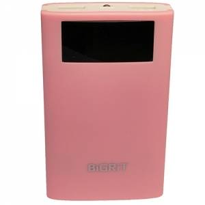 Внешний аккумулятор BIGRIT SK100 с будильником и часами - 10 000 mAh розовый