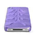 Чехол накладка для iPhone 4 / 4S Fishbone перфорация (фиолетовый)