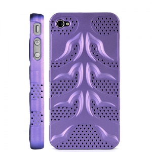 Купить чехол накладка для iPhone 4 / 4S Fishbone перфорация (фиолетовый) в интернет магазине