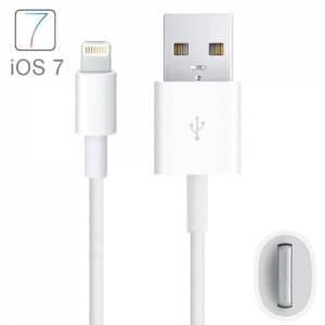 Купить USB кабель 8 pin lightning белый 1 метр для Apple iPhone 7 / 7 Plus, 6 / 6 Plus, 5S, iPad Air / mini / Pro, iPod touch 6 в интернет магазине