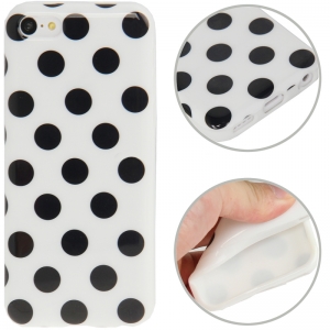 Купить чехол накладка Dot TPU Case для iPhone 5C (белый с черным) в интернет магазине