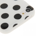 Чехол накладка Dot TPU Case для iPhone 5C (белый с черным)