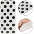 Чехол накладка Dot TPU Case для iPhone 5C (белый с черным)